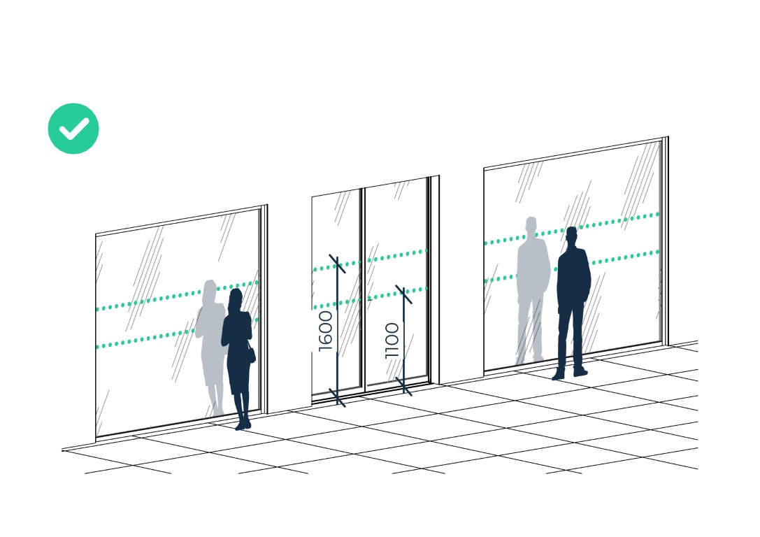 Signalisation des vitrages et portes vitrées